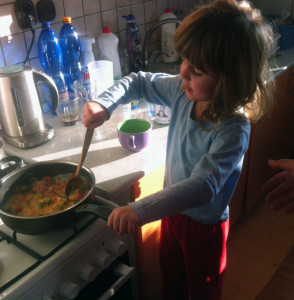 Montessori praktický život - varenie praženice